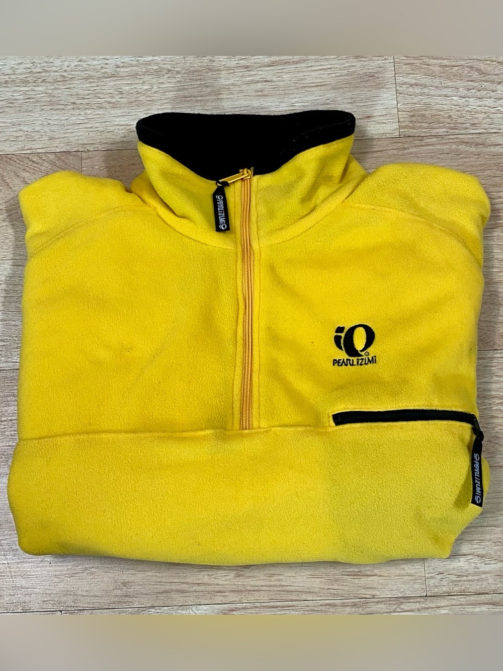 Pearl Izumi Pullover Men’s Medium Yellow 1/4 Zip Fleece Made In USA Shirt Jacket